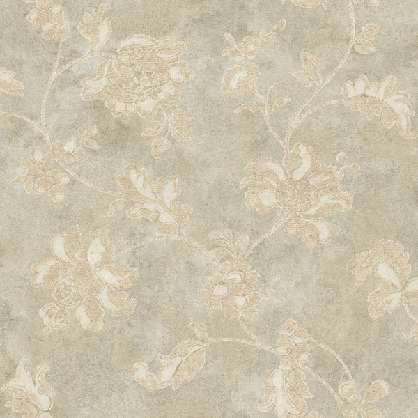 York RE9059 Vintage Patina Damask Document Wallpaper