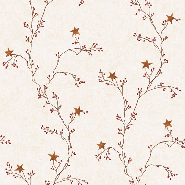 York Wallpaper RF3525CB Star Berry Vine