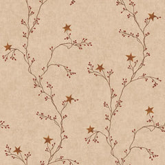 York RF3527 Faith, Hope, and Love Star Berry Vine Wallpaper