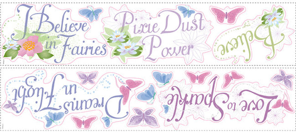 York Wallpaper RMK1515SCSDK Disney Faires - Fairy Phrases