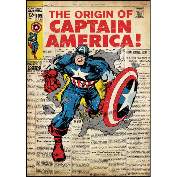 York Wallpaper RMK1646SLG Captain America Cover Poster