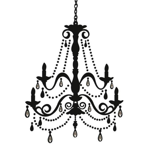 York Wallpaper RMK1805GM Border Book Chandelier with Gems Wall Decal