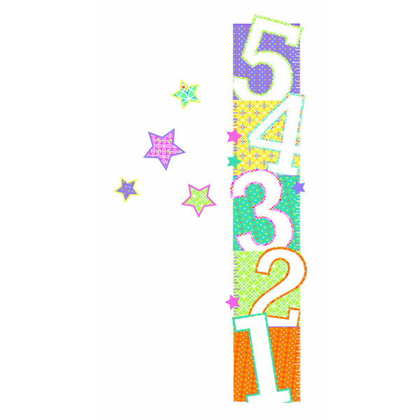 York Wallpaper RMK2276SLM Cool Kids Patterned Numbers Growth Chart