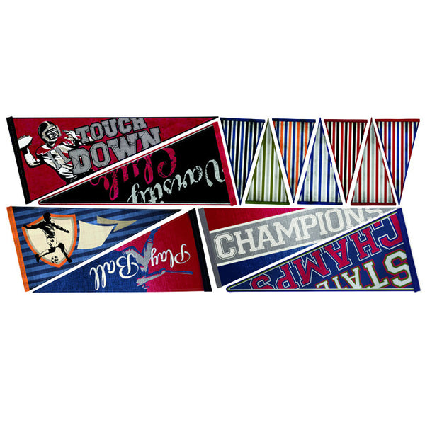 York Wallpaper RMK2331GM Cool Kids Varsity Pennants Giant Mural