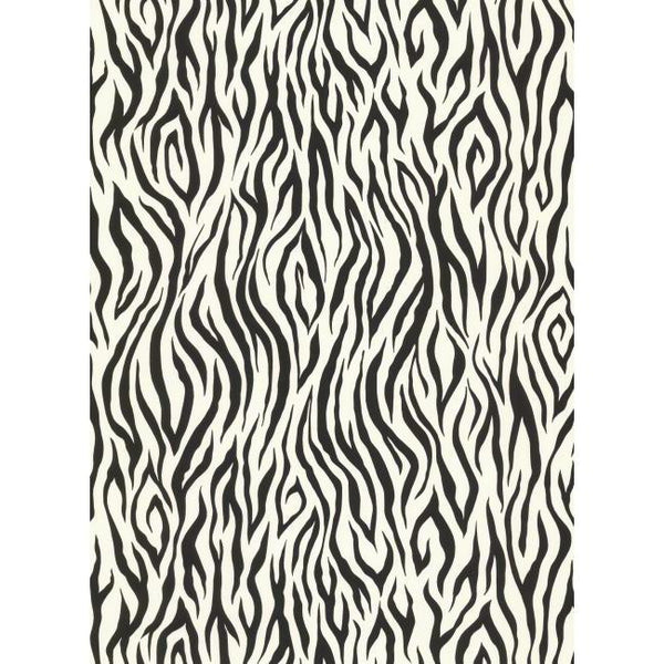 York RU8166 Black & White Book Zebra Skin Wallpaper