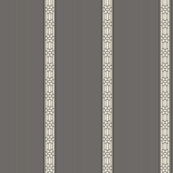 York SA9209 Black & White Oriental Banding Stripe Wallpaper