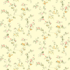 York SM8584 Orange & Yellow Book Document Vine Wallpaper