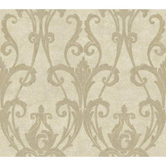 York TG1905 Beige Book Ogee Damask Wallpaper