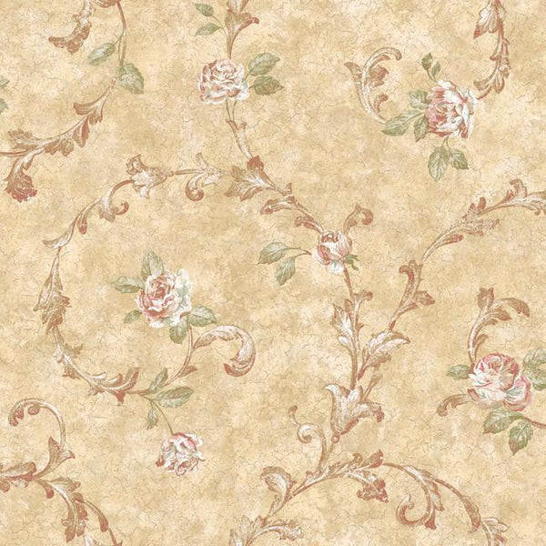 York VR3441 Rhapsody Rose Scroll Wallpaper