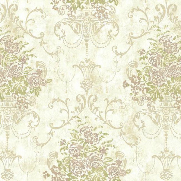 York VR3466 Rhapsody Floral Urn Wallpaper