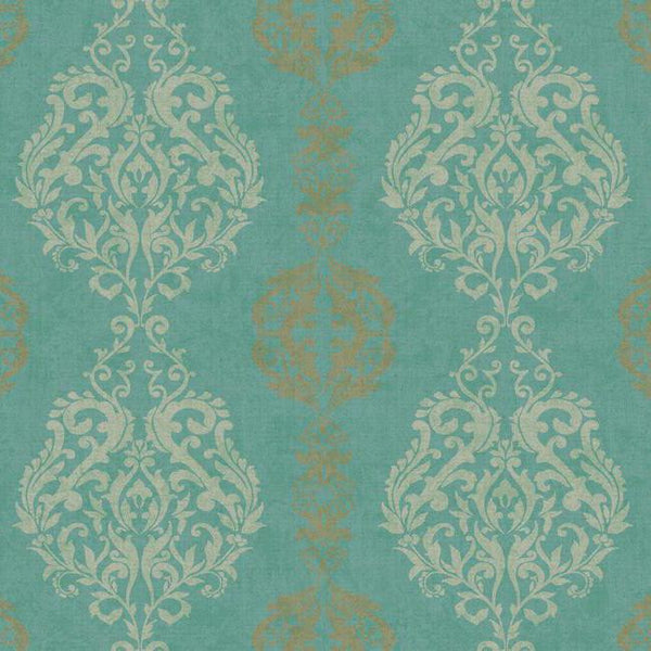 York WB5432 Botanical Fantasy Damask Stripe Wallpaper
