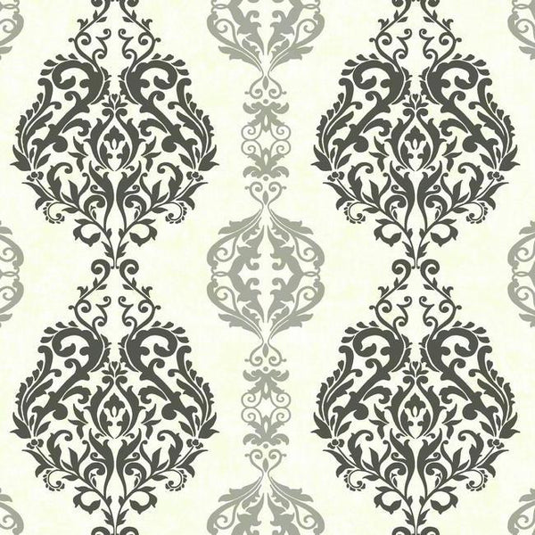 York WB5438 Botanical Fantasy Damask Stripe Wallpaper