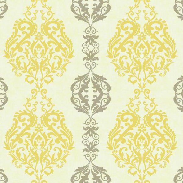 York WB5442 Botanical Fantasy Damask Stripe Wallpaper