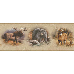 York Wallpaper WD4305B Border Book North American Animals Border