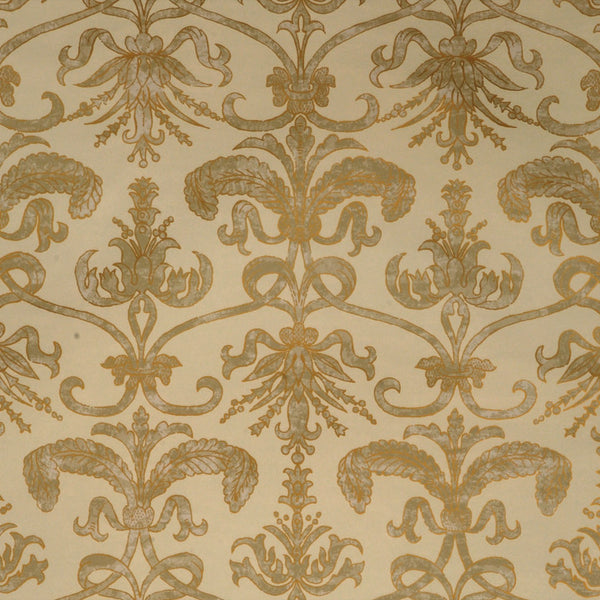 Scalamandre Wallpaper WP81089A-007 Madrid Ivory & Gold On Beige