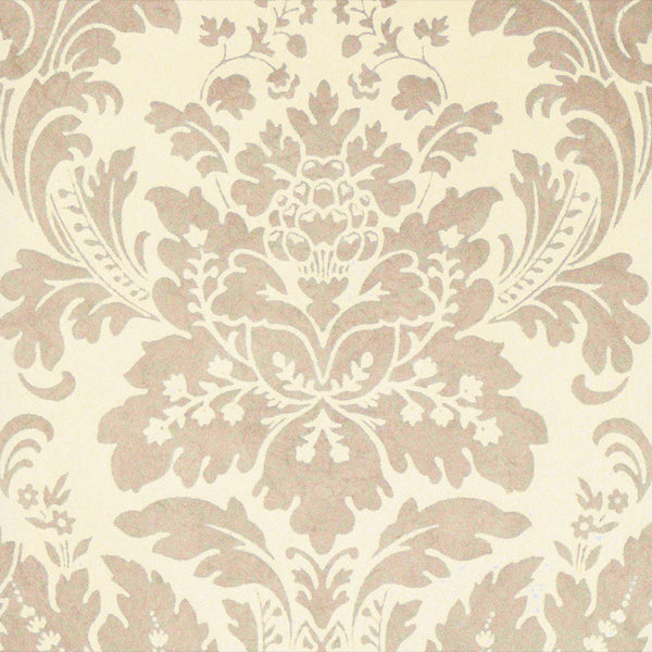 Scalamandre Wallpaper WP81305MM-006 Locksley Damask Blanc De Blanc