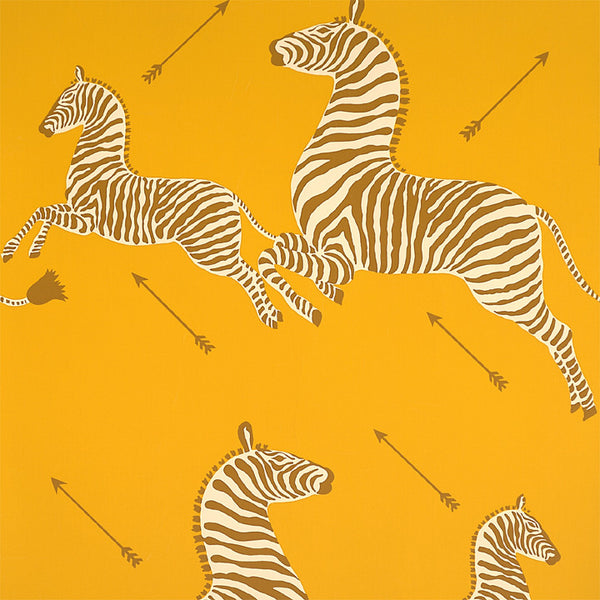 Scalamandre Wallpaper WP81388M-002 Zebras Zanzibar Gold