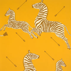 Scalamandre Wallpaper WP81388M-002 Zebras Zanzibar Gold