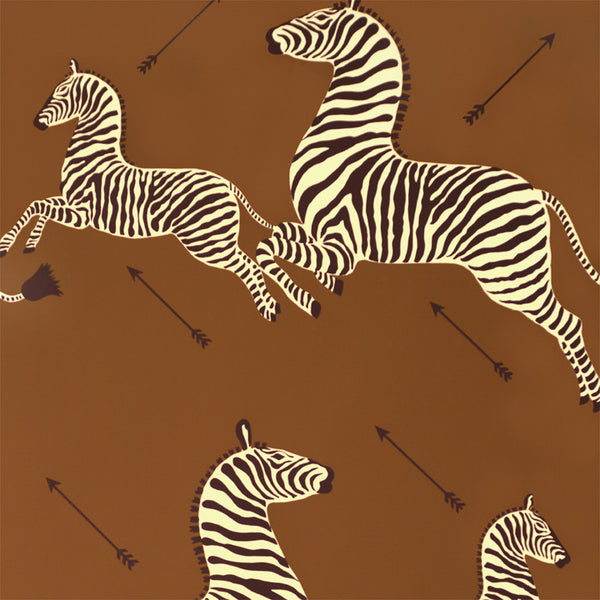 Scalamandre Wallpaper WP81388M-003 Zebras Safari Brown