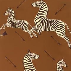 Scalamandre Wallpaper WP81388M-003 Zebras Safari Brown