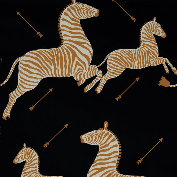 Scalamandre Wallpaper WP81388M-005 Zebras Black