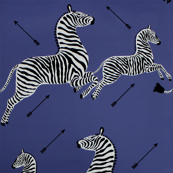 Scalamandre Wallpaper WP81388M-008 Zebras Denim