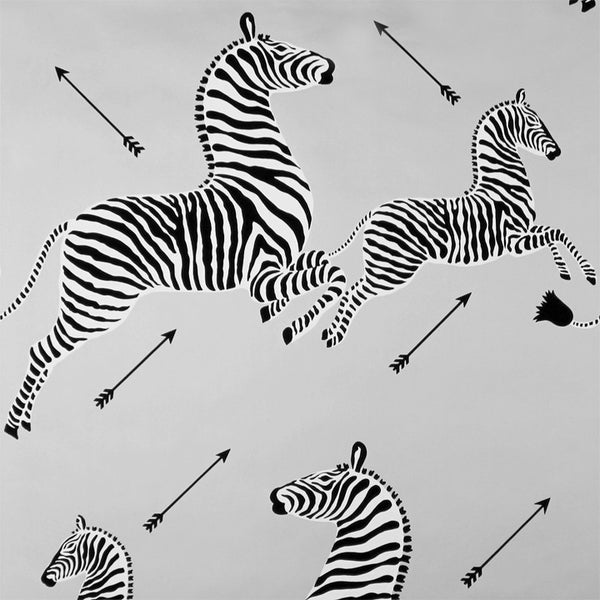 Scalamandre Wallpaper WP81388M-010 Zebras Silver