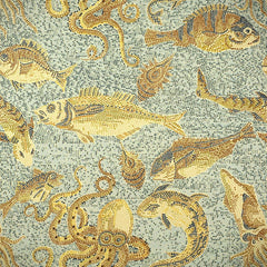 Scalamandre Wallpaper WP81545-004 Mikonos Ochres & Aqua