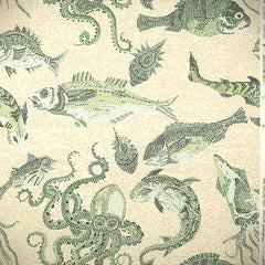 Scalamandre Wallpaper WP81545-005 Mikonos Green & Eggshell