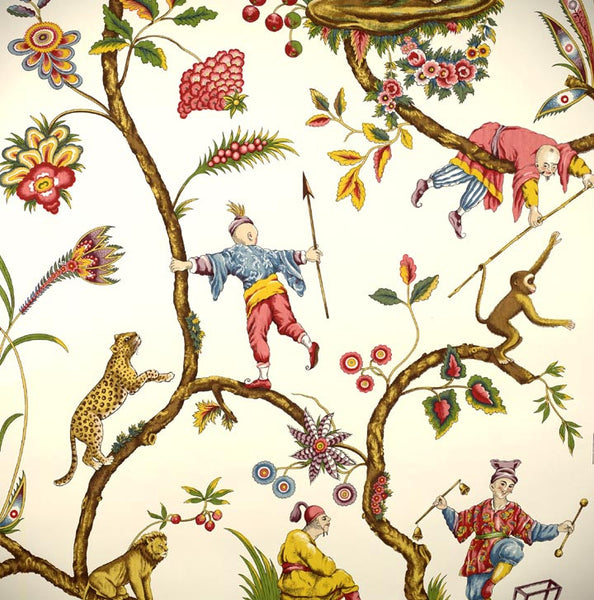 Scalamandre Wallpaper WP81547-001 Chinoise Exotique White