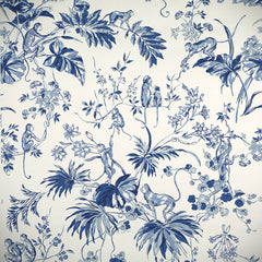 Scalamandre Wallpaper WP81554-001 Ouistiti Majolica Blue