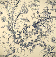 Scalamandre Wallpaper WP81561-002 Pillement Toile Toile Blue