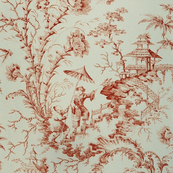 Scalamandre Wallpaper WP81561-008 Pillement Toile Coral
