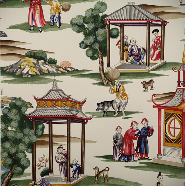 Scalamandre Wallpaper WP81584A-001 Shanghai Multi On Cream
