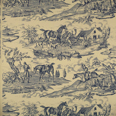 Scalamandre Wallpaper WP81587-004 Hunt Party Blues On Natural
