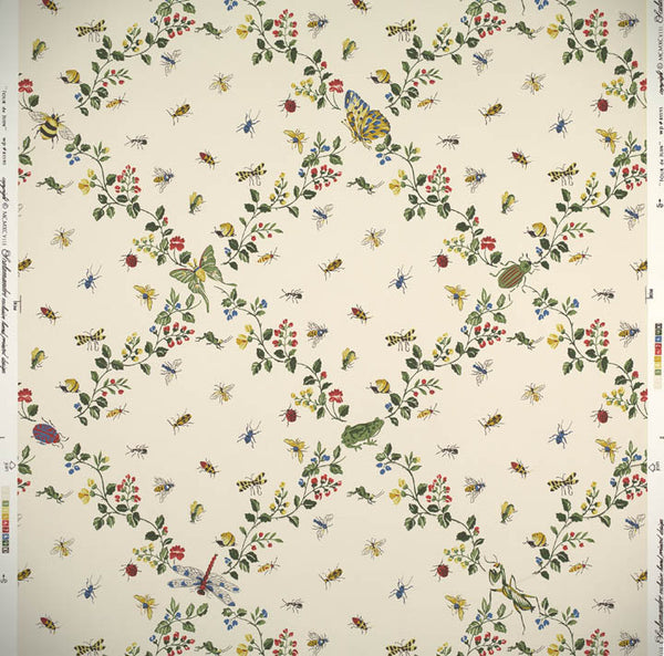 Scalamandre Wallpaper WP81595-001 Jour De Juin Multi On Cream