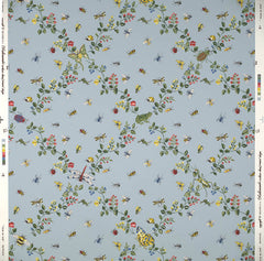 Scalamandre Wallpaper WP81595-002 Jour De Juin Multi On Robin's Egg Blue