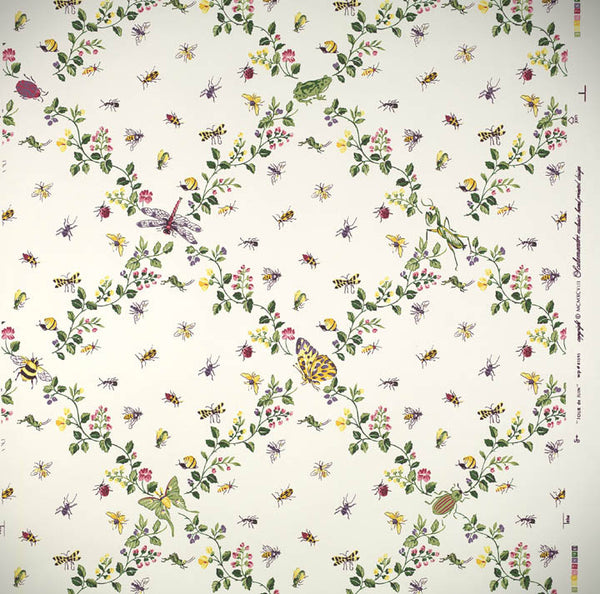 Scalamandre Wallpaper WP81595-005 Jour De Juin Pastels On White