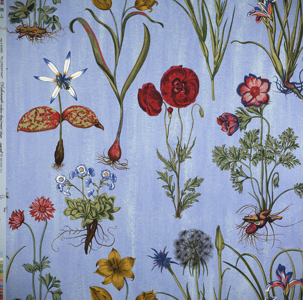 Scalamandre Wallpaper WP81602-002 Florentina Multi On Blue Haze