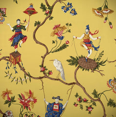 Scalamandre Wallpaper WP81605-003 Ming Circus Multi On Pollen