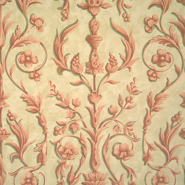 Scalamandre Wallpaper WP81644-003 Arabesque Corals On Sand Fresco