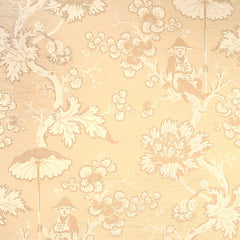 Scalamandre Wallpaper WP88216-001 Parapluie Ivory, Beige On Pearl Sand