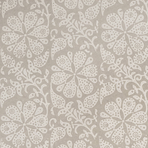 Scalamandre Wallpaper WP88278-003 Shalimar Cream On Grey