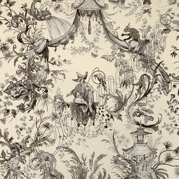 Scalamandre Wallpaper WP88286-001 Petite Chinois Graphite