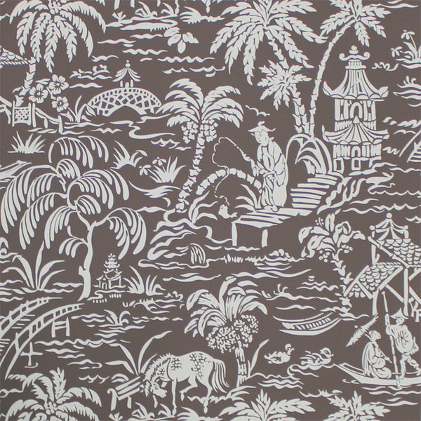 Scalamandre Wallpaper WP88288-007 Pechen Des Perles Cocoa Brown