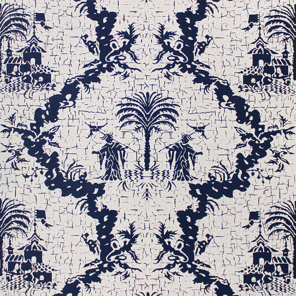 Scalamandre Wallpaper WP8981A-003 Chinese Gator China Blue