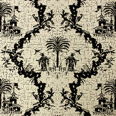 Scalamandre Wallpaper WP8981A-004 Chinese Gator Black