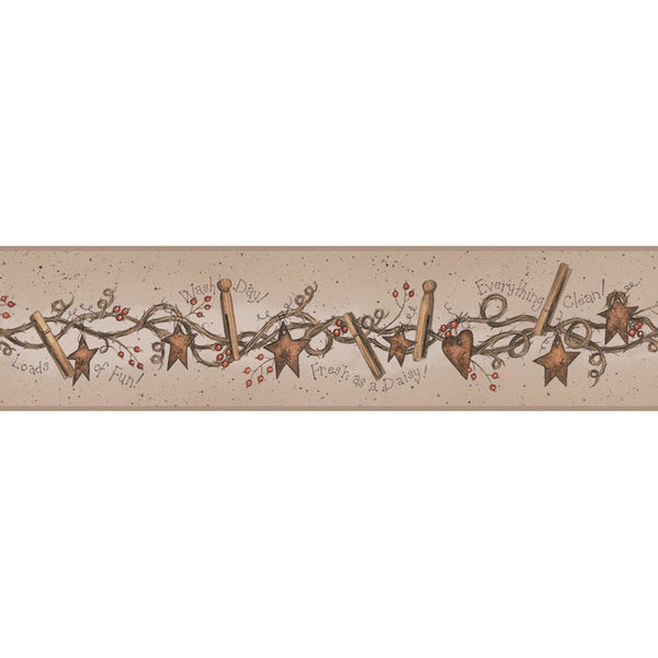 York Wallpaper YC3316BD Welcome Home Wash Day Border