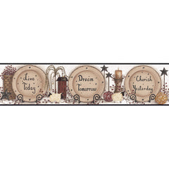 York Wallpaper YC3321BD Welcome Home Cherish, Live, Dream Border