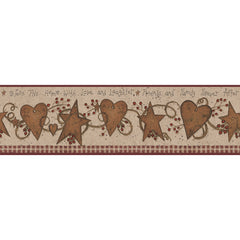 York Wallpaper YC3331BD Welcome Home Love & Laughter Tin Star Border